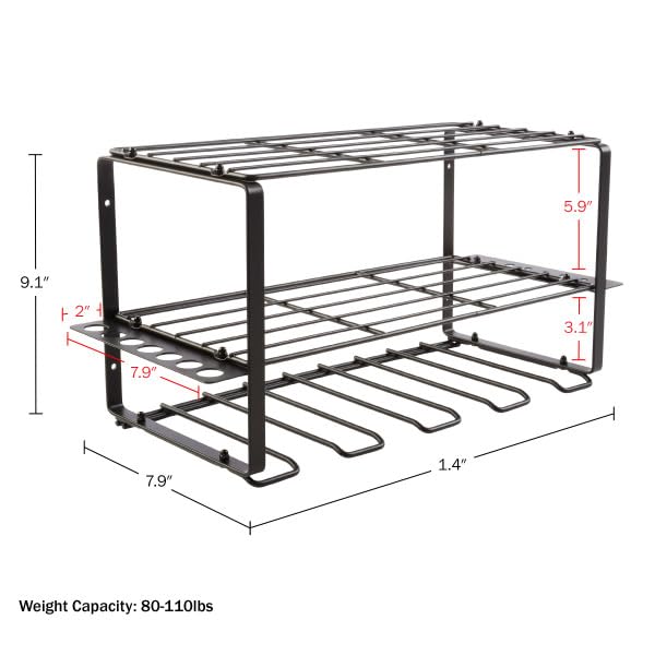 Stalwart Power Tool Organizer - 3-Tier Garage Shelving Unit with 110lb Max Capacity - Wall Mount Garage Storage System for Tools