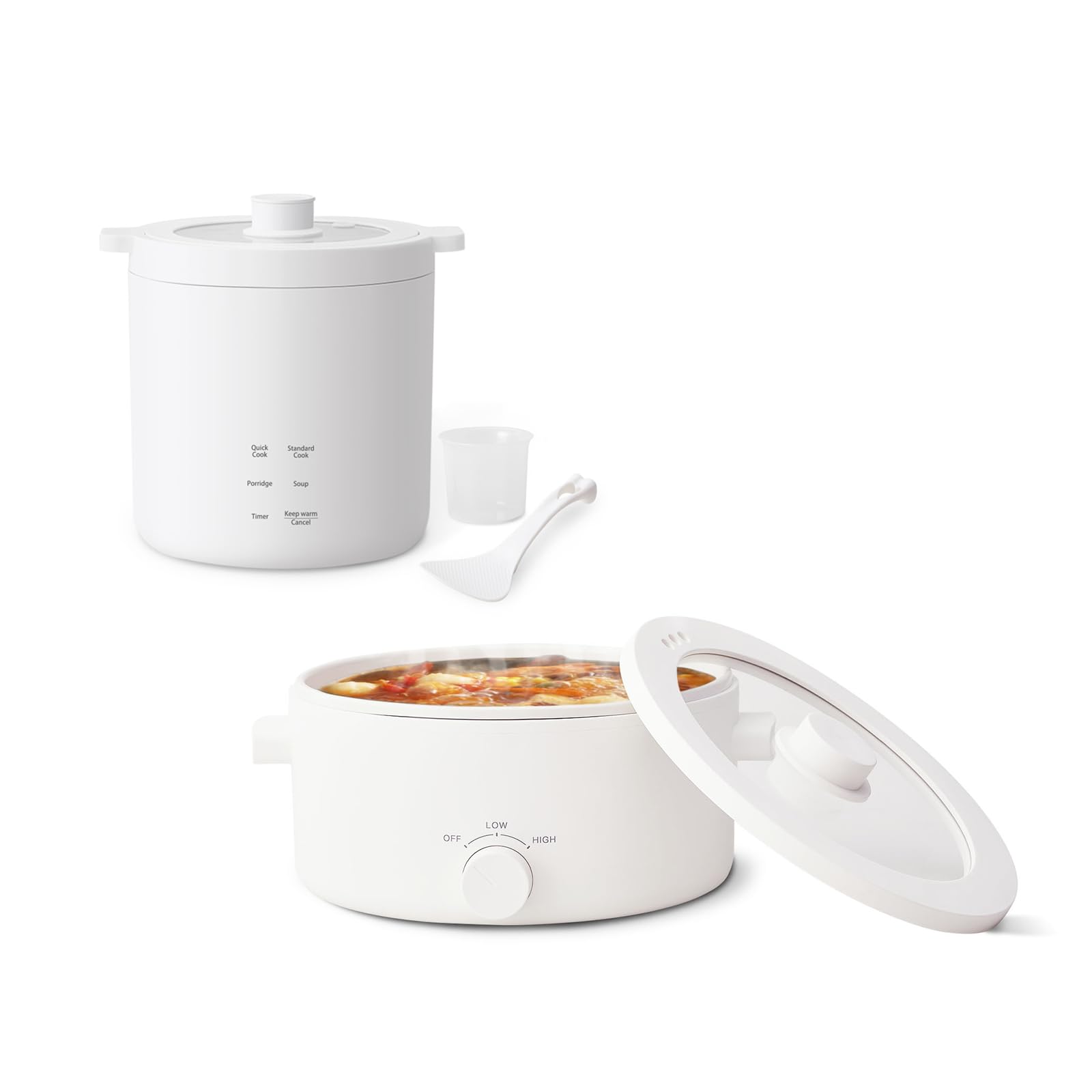 Olayks 3L Electric Pot & 1.2L Mini Rice Cooker, Multi-function Electric Cooker, Rapid Heating and Overheating Protection