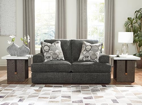 Signature Design by Ashley Karinne Casual Loveseat with Non-skid Legs, Gray