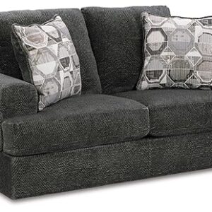 Signature Design by Ashley Karinne Casual Loveseat with Non-skid Legs, Gray