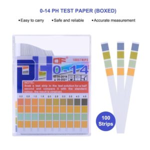 HOBBYIN pH Test Strips, 0-14, 0.5 Accuracy 100ct, pH Strips pH Test Paper for Test Drinking Water,Pools, Aquariums, Monitor Body pH Levels