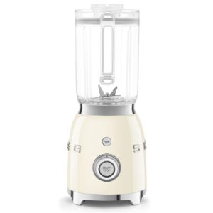 SMEG 50's Retro NEW Countertop Blender with 4 Presets and 4 Speed Settings with 6 Cup BPA Free Titan Renew JUG, BLF03CRUS, Cream