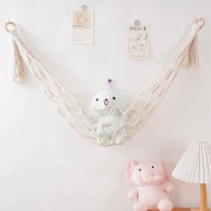 Toy Storage Hammock for Stuffed Animals Boho Storage Hammock Plush Toy Storage Net Soft Toy Net Hammock for Kids Room