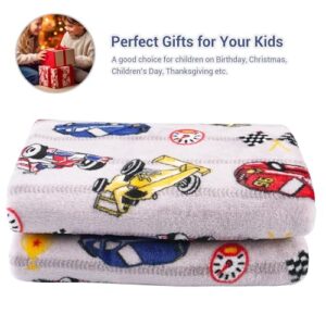 Viviland Kids Throw Blanket, Car Print Blankets for Boys, Warm Lightweight Plush Throw Blanket Car Fleece Throw Blanket for Sofa Chair Couch Bed, for Kids, 50" x 60"