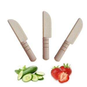 tdgbih 3 pcs wooden kids knife safe toddler knife kids cutting knife child knife kids kitchen tools for cooking,children's safe knives,cutting veggies fruits salad cake(for 2-10 years old)