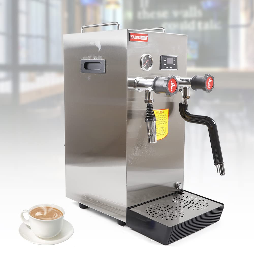 Commercial Milk Frother 8L Multi-Purpose Milk Frother Full-Automatic Steam Boiling Water Frothing Machine Electric Milk Foam Maker LED Display for Espresso Coffee Tea Coffee Shop Dessert Shop