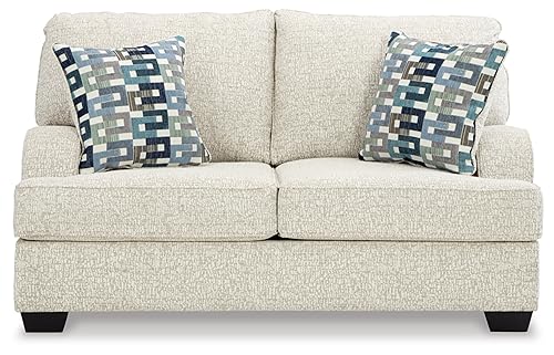 Signature Design by Ashley Valerano Casual Loveseat for Living Room, Beige