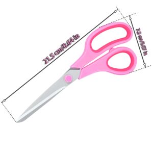 Pink Scissors for Office Home School Craft Sewing Fabric Supplies, 8 Inch(2 Pack)