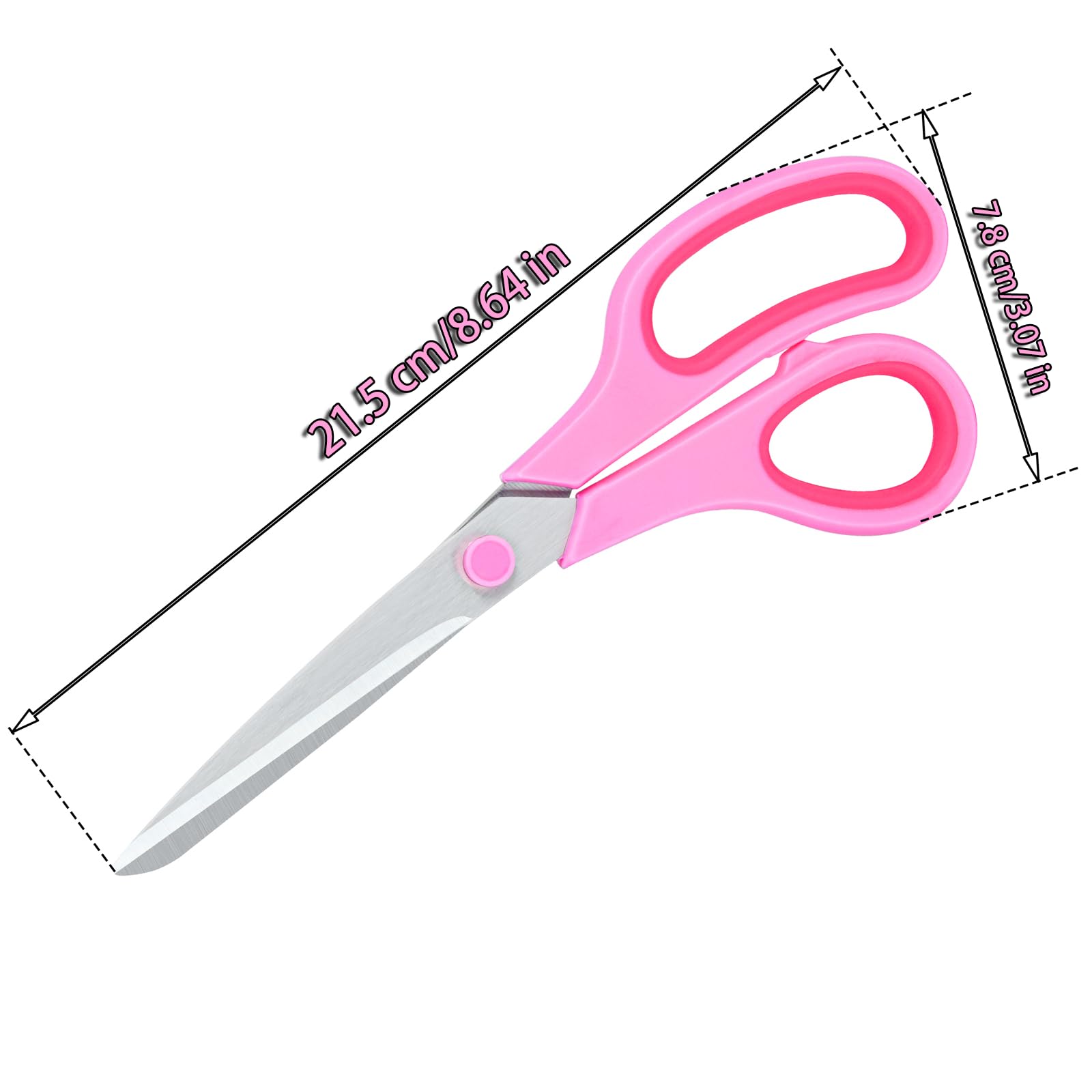 Pink Scissors for Office Home School Craft Sewing Fabric Supplies, 8 Inch(2 Pack)