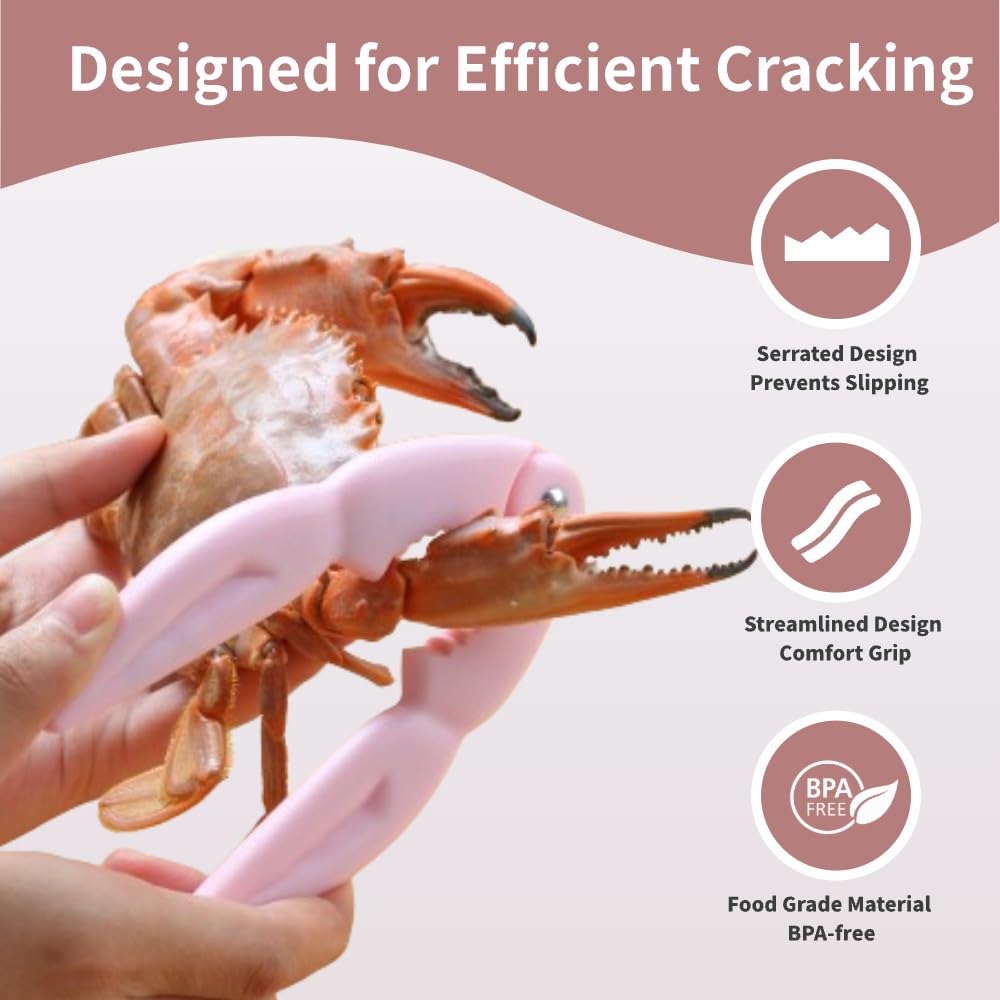 ADORAMBLING 4Pcs Crab Crackers and Tools Multicolored Crab Leg Crackers Tool Efficient Lobster Crackers Portable Seafood Crackers and Tools Crab Legs Utensils Crab Claw Crackers Crab Tools for Eating