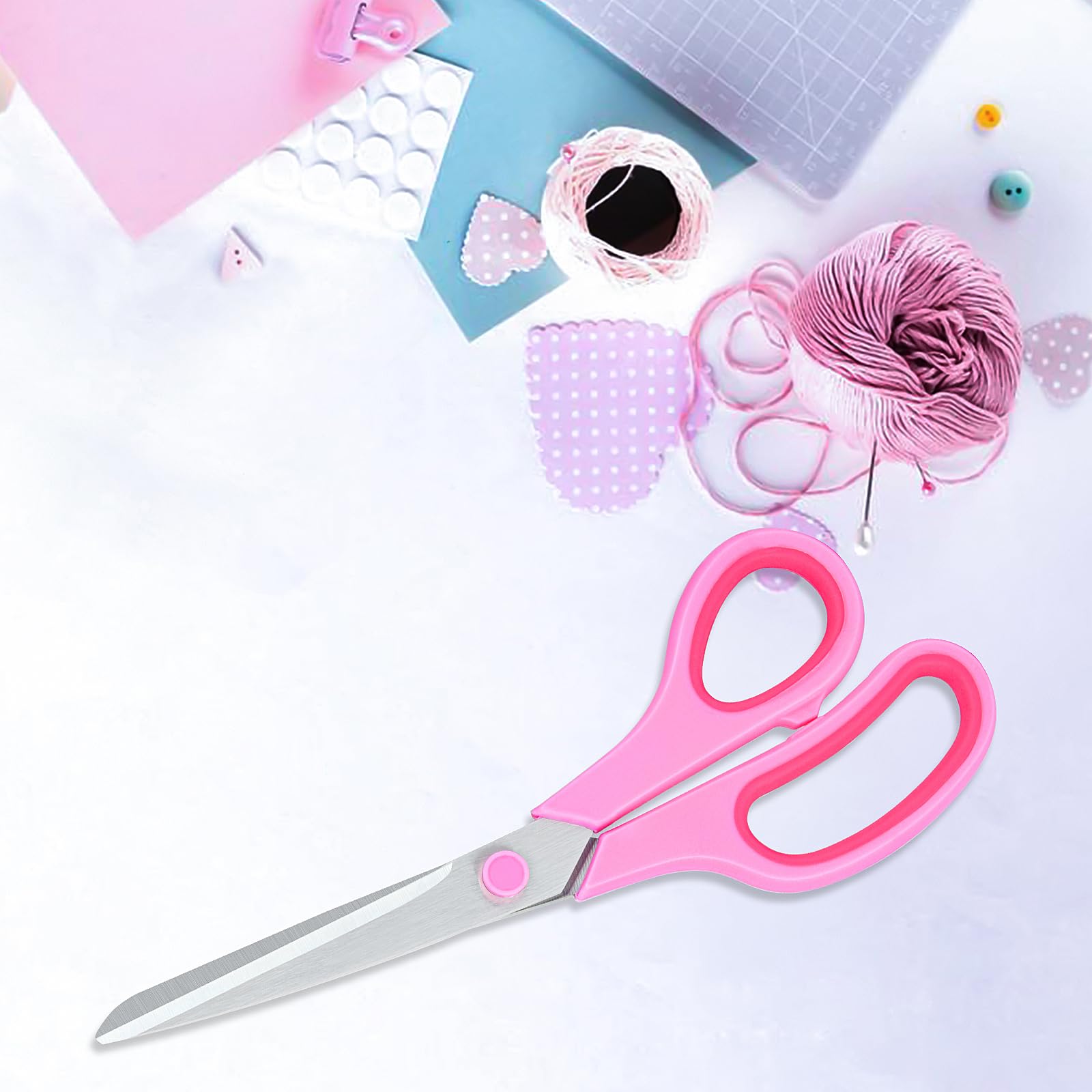 Pink Scissors for Office Home School Craft Sewing Fabric Supplies, 8 Inch(2 Pack)