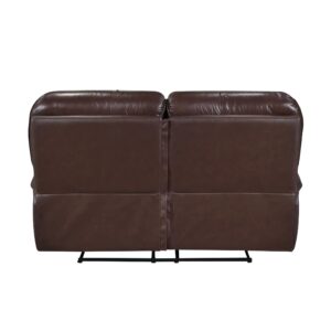 Lexicon Brim Wall-Hugger Manual Double Lay Flat Reclining Loveseat, Brown