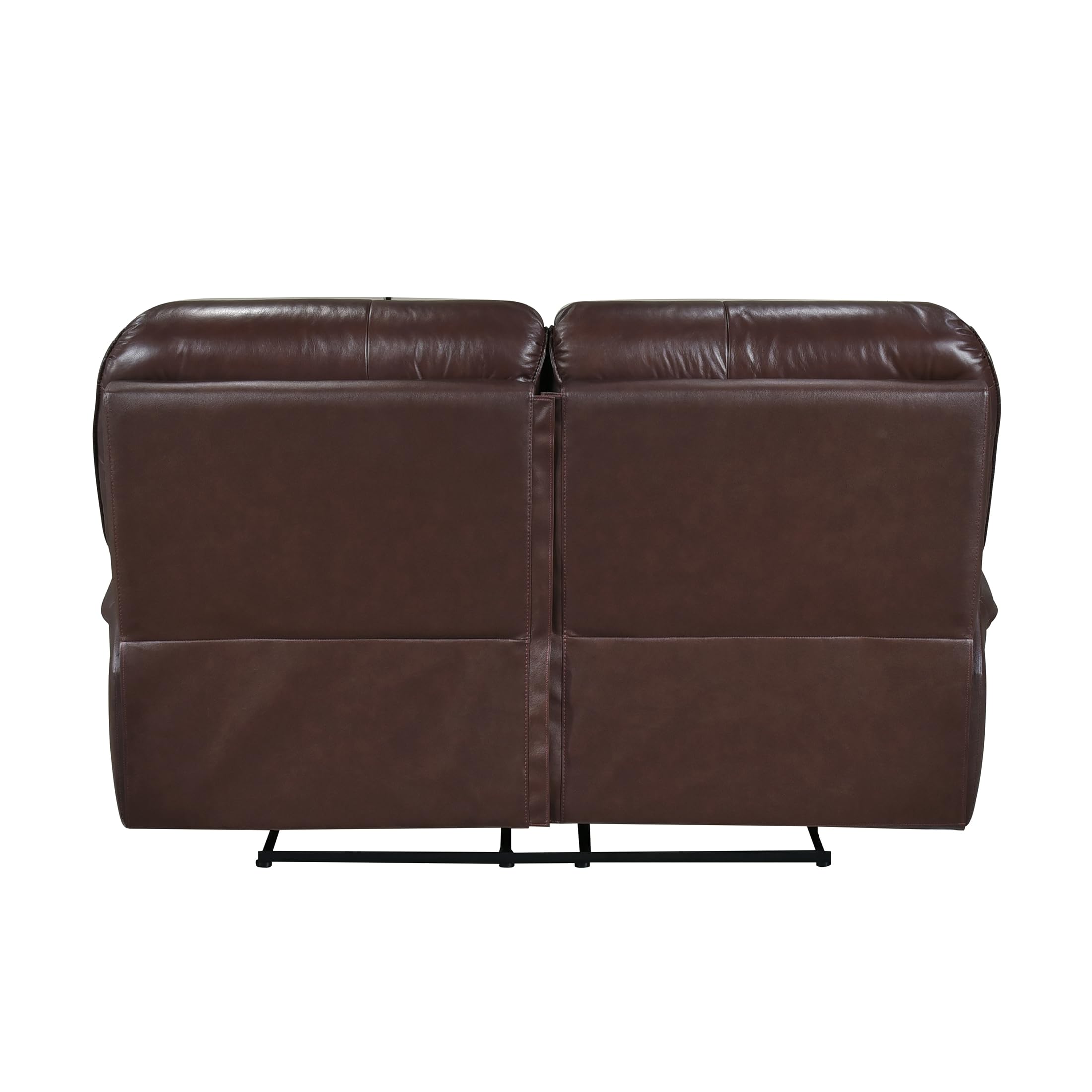 Lexicon Brim Wall-Hugger Manual Double Lay Flat Reclining Loveseat, Brown