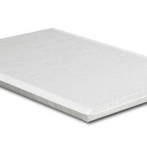 Benjara Amo 2 Inch King Size Bunkie Board Mattress Foundation with Slats, Foam, White