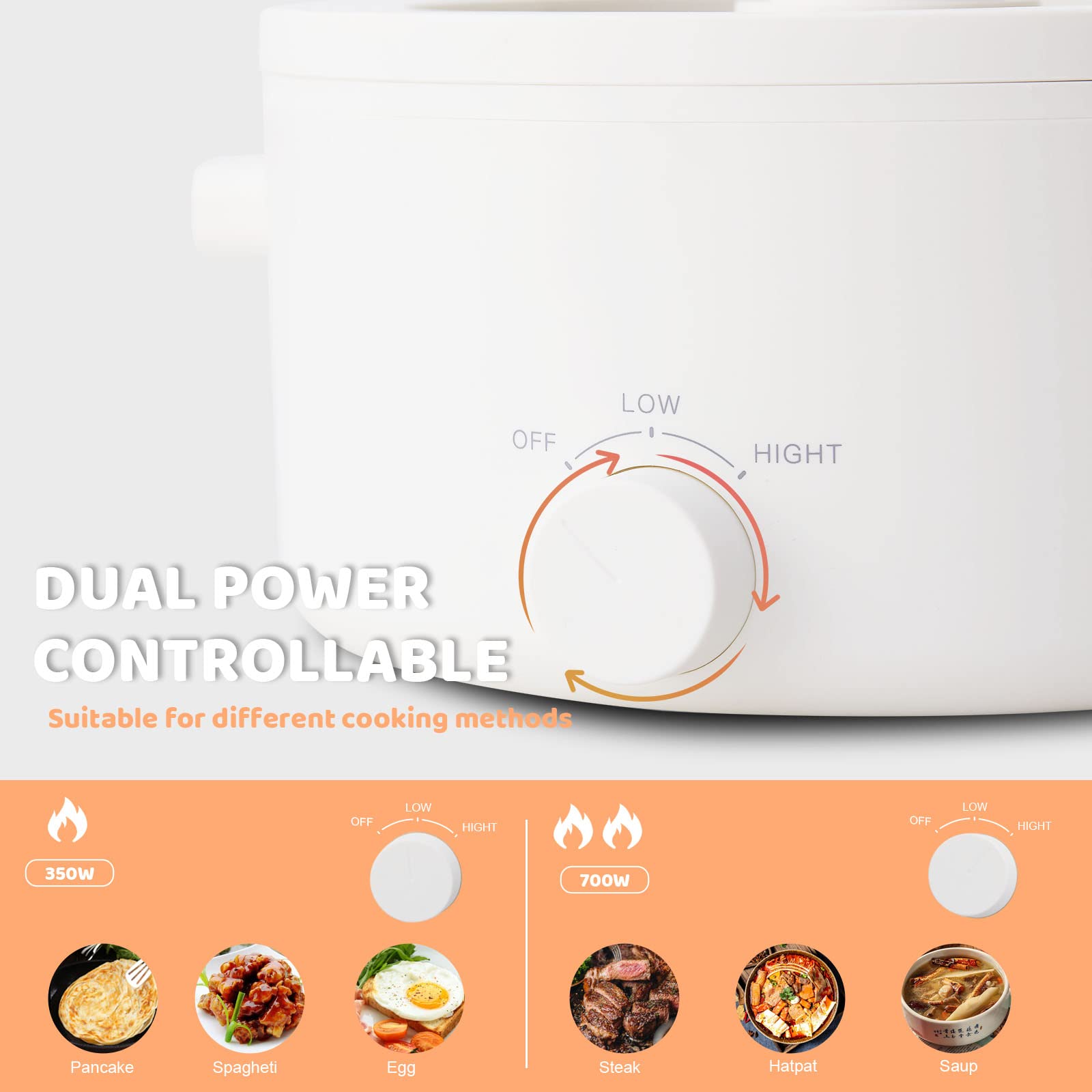 Olayks 3L Electric Pot & 1.2L Mini Rice Cooker, Multi-function Electric Cooker, Rapid Heating and Overheating Protection