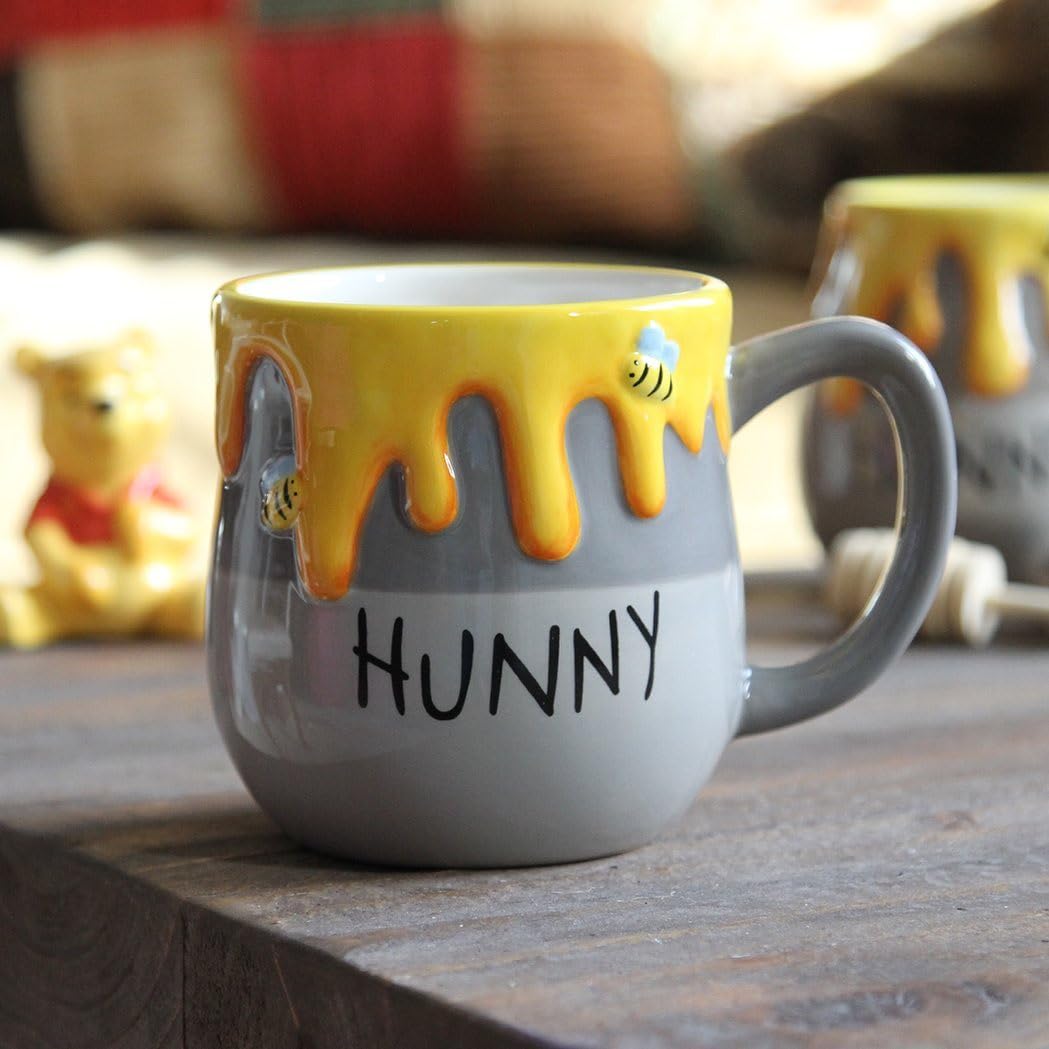 Disney Winnie The Pooh Honey Pot Figural Mug Kitchen Accessories | Cute Ceramic Housewarming Gifts For Men And Women And Kids | Official Licensee | 1 Set