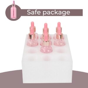 CycleMore 2 oz Pink Glass Dropper Bottles Eye Dropper Bottles with Glass Scales, 12 Pack Tincture Bottles with Labels and Funnels for Perfumes,Essential Oils & Makeup