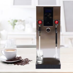 Commercial Milk Frother, 12L Stainless Steel Steam Milk Frothing Machine, Electric Milk Foam Maker Automatic Bubble Water Boiling Machine for Espresso Coffee Tea Coffee Shop Dessert Shop Hotel