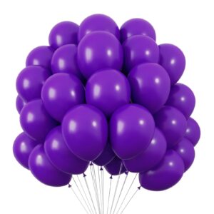 rubfac 120pcs dark purple balloons 12 inches latex balloons, matte dark purple balloons for birthday baby shower graduation anniversary wedding party supplies arch garland decoration