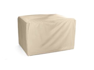 covermates outdoor modular club chair cover - water resistant polyester, drawcord hem, mesh vents, seating and chair covers, 34w x 34d x 30h, khaki