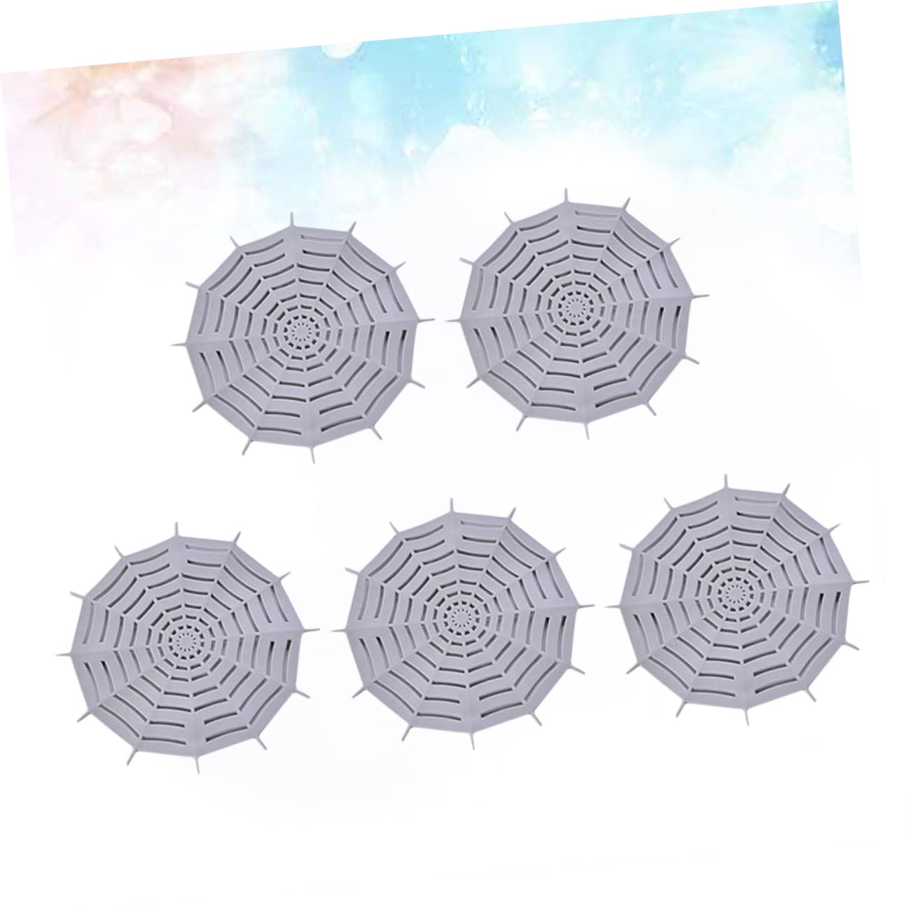 DOITOOL 5pcs Bathroom Sink Drain Stopper Creative Bathtub Stopper Kitchen Drain Plugs Shower Hair Catcher Sink Hair Stopper Drain Filter Screen Floor Hair Stopper Basket Spider Web