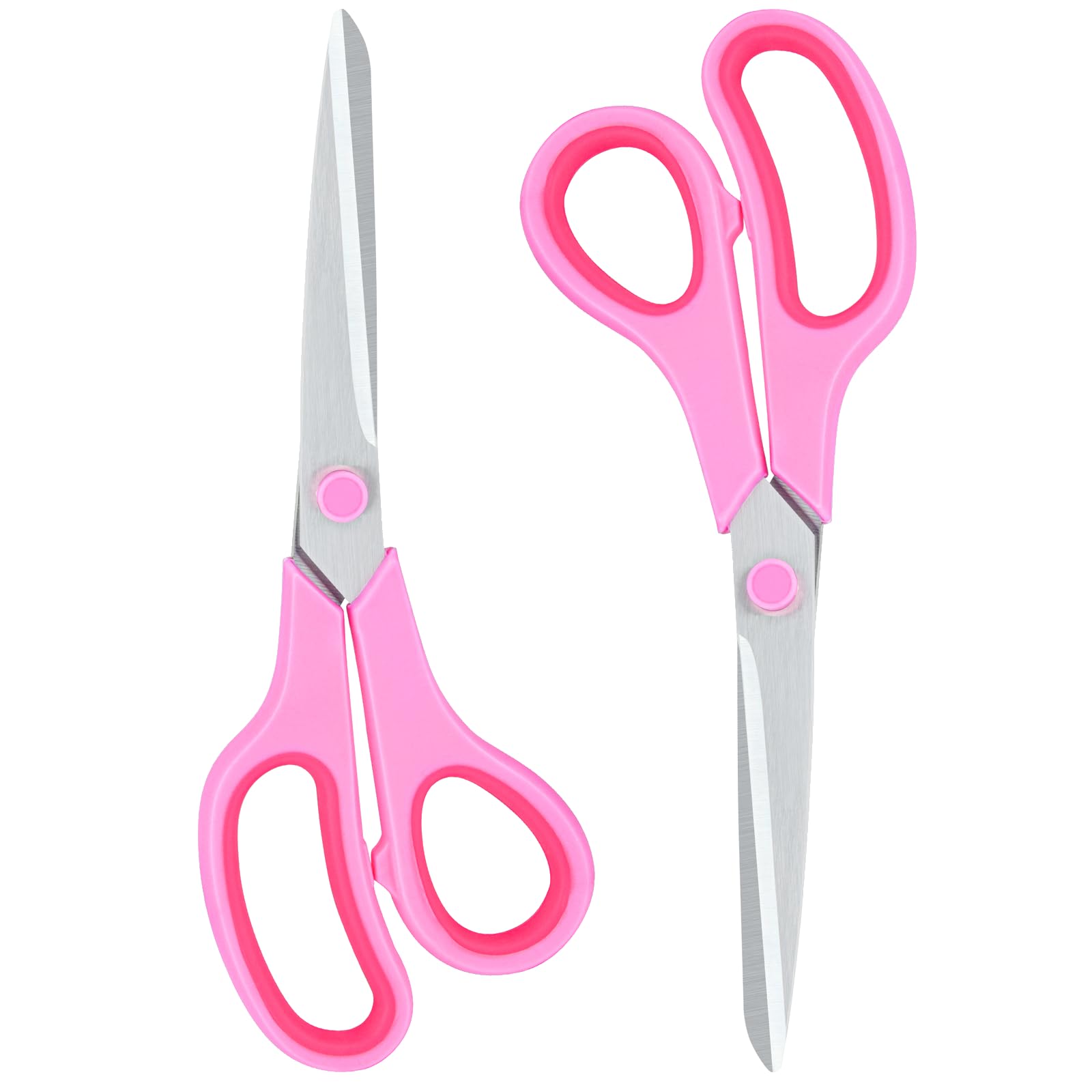 Pink Scissors for Office Home School Craft Sewing Fabric Supplies, 8 Inch(2 Pack)