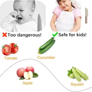 TDGBIH 3 PCS Wooden Kids Knife Safe Toddler Knife Kids Cutting Knife Child Knife Kids Kitchen Tools for Cooking,Children's Safe knives,Cutting Veggies Fruits Salad Cake(For 2-10 Years Old)