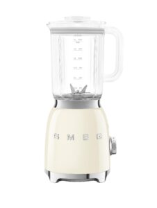 smeg 50's retro new countertop blender with 4 presets and 4 speed settings with 6 cup bpa free titan renew jug, blf03crus, cream