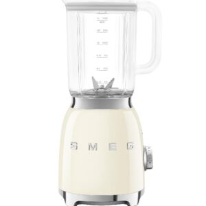 SMEG 50's Retro NEW Countertop Blender with 4 Presets and 4 Speed Settings with 6 Cup BPA Free Titan Renew JUG, BLF03CRUS, Cream