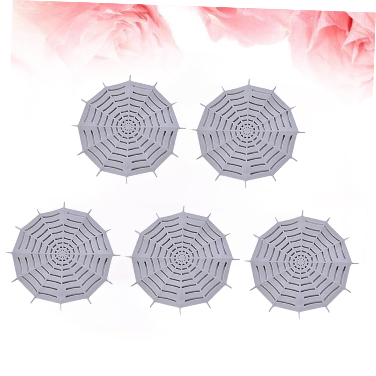 DOITOOL 5pcs Bathroom Sink Drain Stopper Creative Bathtub Stopper Kitchen Drain Plugs Shower Hair Catcher Sink Hair Stopper Drain Filter Screen Floor Hair Stopper Basket Spider Web