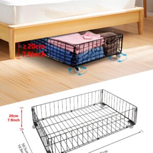 Airhercs xxxxx-Large 4 Pack Under Bed Storage With Wheels, Under The Bed Storage Bins,Under Bed Shoe Storage,Rolling Under Bed Storage Drawers,Under Bed Basket