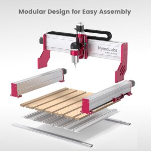 NymoLabs NBS-6040 CNC Router Machine with Custom-Made 710W 7000-30000 RPM Trim Router Spindle & ER-11 Collet, Linear Rails & Ball Screws on 3-axis, Engraving for Wood Acrylic Aluminum