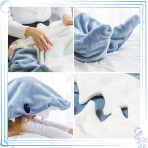 Shark Blanket Onesie Adult Wearable Shark Blanket Super Soft Cozy Flannel Hoodie Cute Funny Cozy Flannel Pajamas Shark Sleeping Bag for Boys Kids Adult Creative Gifts(S)