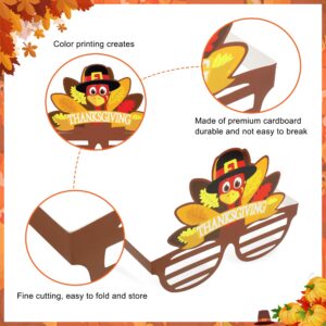 Fall Thanksgiving Party favors, 24 Pack Turkey Thanksgivings Glasses Photo Props Holiday Eyeglasses Frames Thanksgiving Accessories Gifts for Kids Adult Fall Thanksgiving Harvest Party Decorations