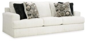 signature design by ashley karinne coastal sofa with non-skid legs, white