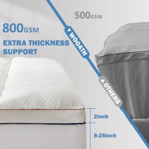 Mattress Topper Queen - Thick Mattress Topper Cover for Back Pain - Extra Firm Mattress Pad - Pillow Top Mattress Protector - Breathable Bed Topper - 8-25 Inch Deep Elastic Pocket - White