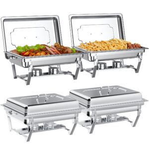 ggiu chafing dishes for buffet set: chafers for catering - chafing dish buffet set with lids | chafers and buffet warmers sets | serving food warmer | chafers servers sets