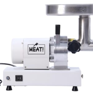 MEAT! .5 HP Dual Meat Grinder with 3 Stuffing Tubes, 2 Stainless Steel Grinding Plates, and a Stainless Steel Stuffing Plate for Making Ground Meat