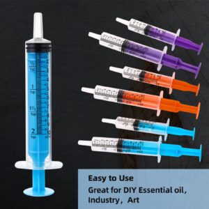 Gufastore 40pcs 10ml Syringes with Caps for Industry Lab Pet Feeding (Blue)