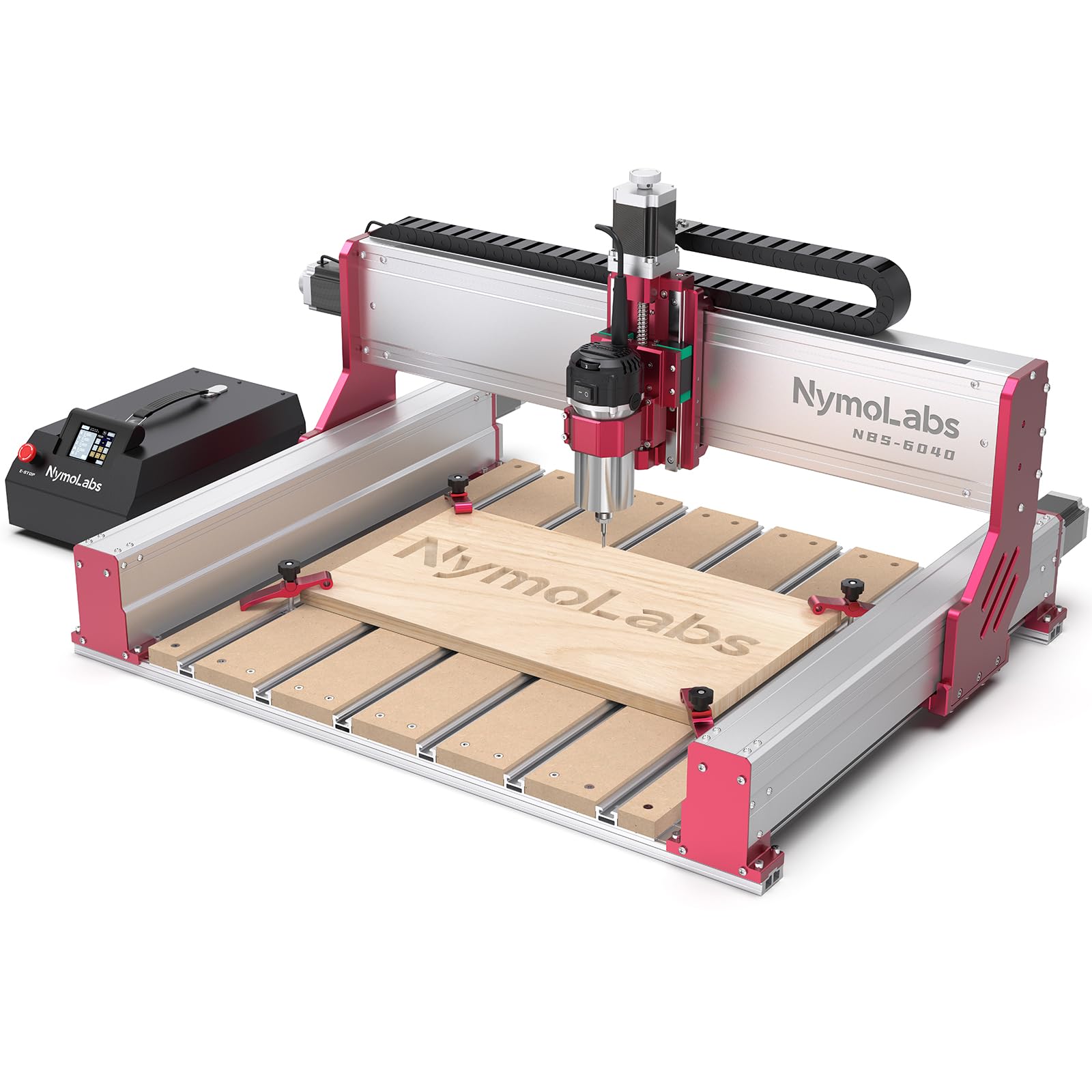 NymoLabs NBS-6040 CNC Router Machine with Custom-Made 710W 7000-30000 RPM Trim Router Spindle & ER-11 Collet, Linear Rails & Ball Screws on 3-axis, Engraving for Wood Acrylic Aluminum