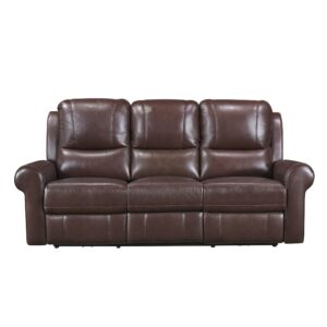 Lexicon Jaunt Wall-Hugger Power Double Reclining Sofa, Brown