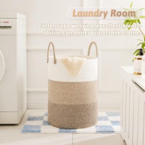 Artfeel Laundry Basket,Woven Cotton Rope Laundry Hamper,60L for Decorative Storage of Dirty Clothes,Toys and Blankets in Bathroom,Bedroom and Living Room