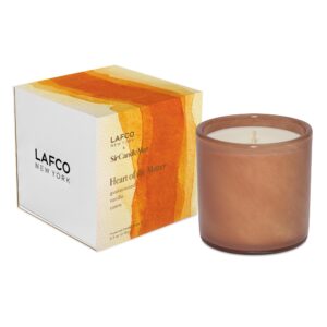 lafco new york classic candle x sir candle man, heart of the matter - 6.5 oz - 50-hour burn time - reusable, hand blown glass vessel - made in the usa