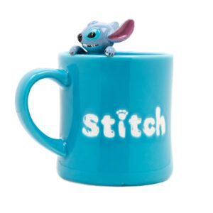 disney lilo and stitch figural character mug kitchen accessories | cute ceramic housewarming gifts for men and women and kids | official licensee | 1 set