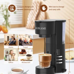 4 IN 1 Single Serve Coffee Maker with Milk Frother and Coffee Grinder, Coffee Maker for K Cup and Ground Coffee, with 30 oz Removable Water Reservoir, 6 to 14 oz. Brew Sizes, Coffee Machine for Home