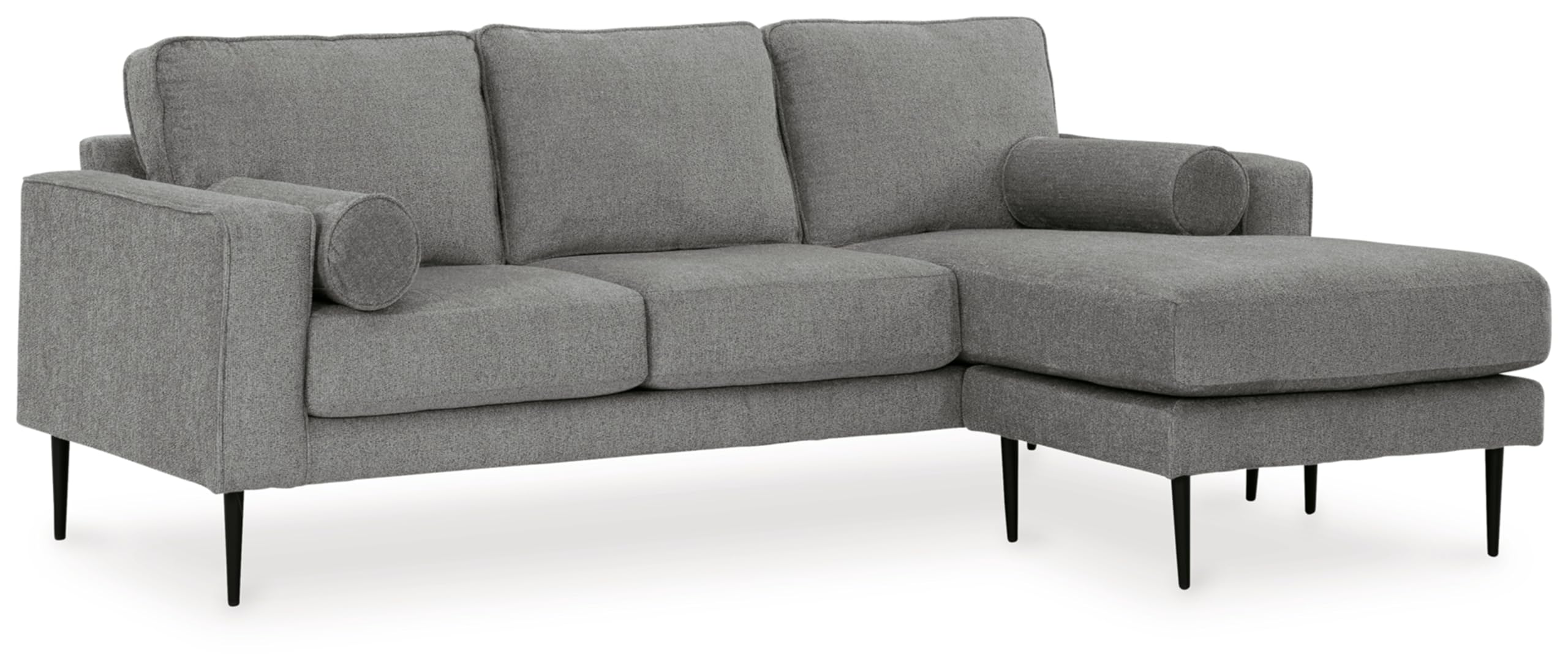 Signature Design by Ashley Hazela Contemporary Sectional Sofa Couch with Chaise Lounge, Gray