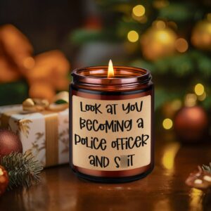 GSPY Scented Candle - Police Officer Gifts for Him, Police Academy Graduation Gifts, Cop Gifts, Police Gifts for Men, Women, Her - Funny Christmas Gifts for Police Officers, New Police Officer