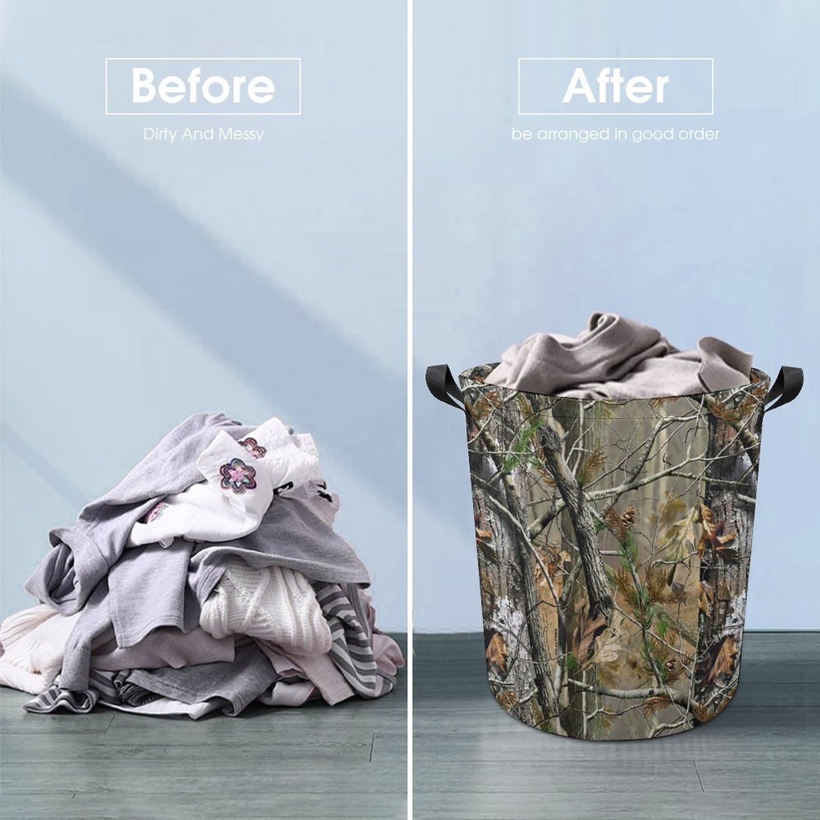 Laundry Basket - Hunting Camo Handy Laundry Collapsible Foldable, Decorative Storage Baskets for Toys