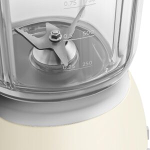 SMEG 50's Retro NEW Countertop Blender with 4 Presets and 4 Speed Settings with 6 Cup BPA Free Titan Renew JUG, BLF03CRUS, Cream