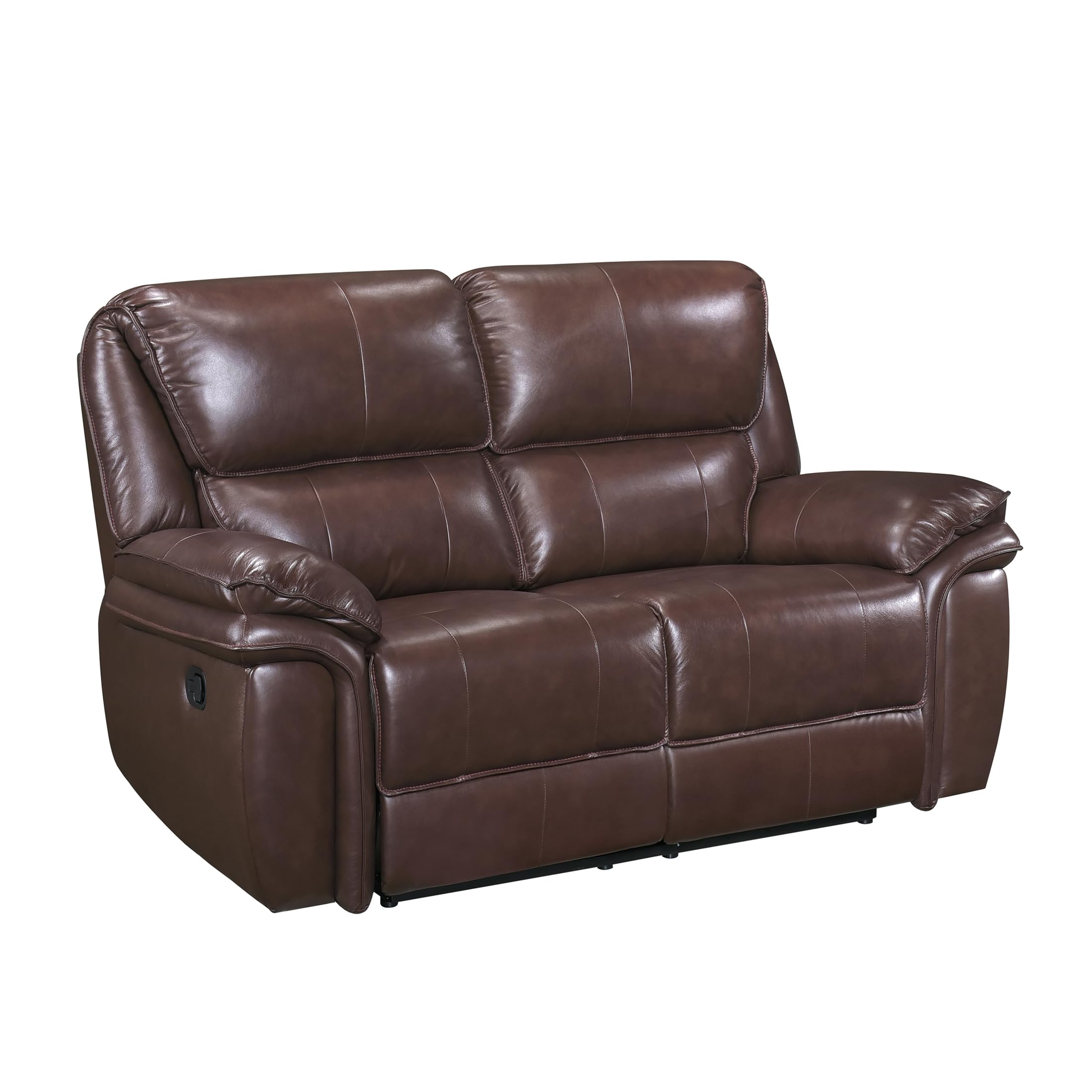 Lexicon Brim Wall-Hugger Manual Double Lay Flat Reclining Loveseat, Brown